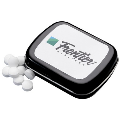 Small Rectangular Hinged Metal Tin w/Mints